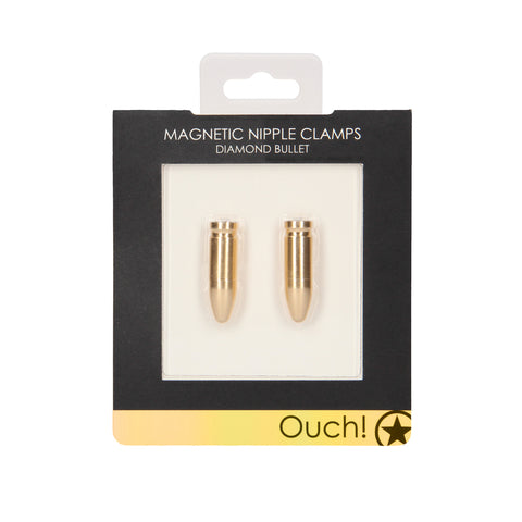 Ouch Magnetic Nipple Clamps Diamond Bullet Gold > Bondage Gear > Nipple Clamps