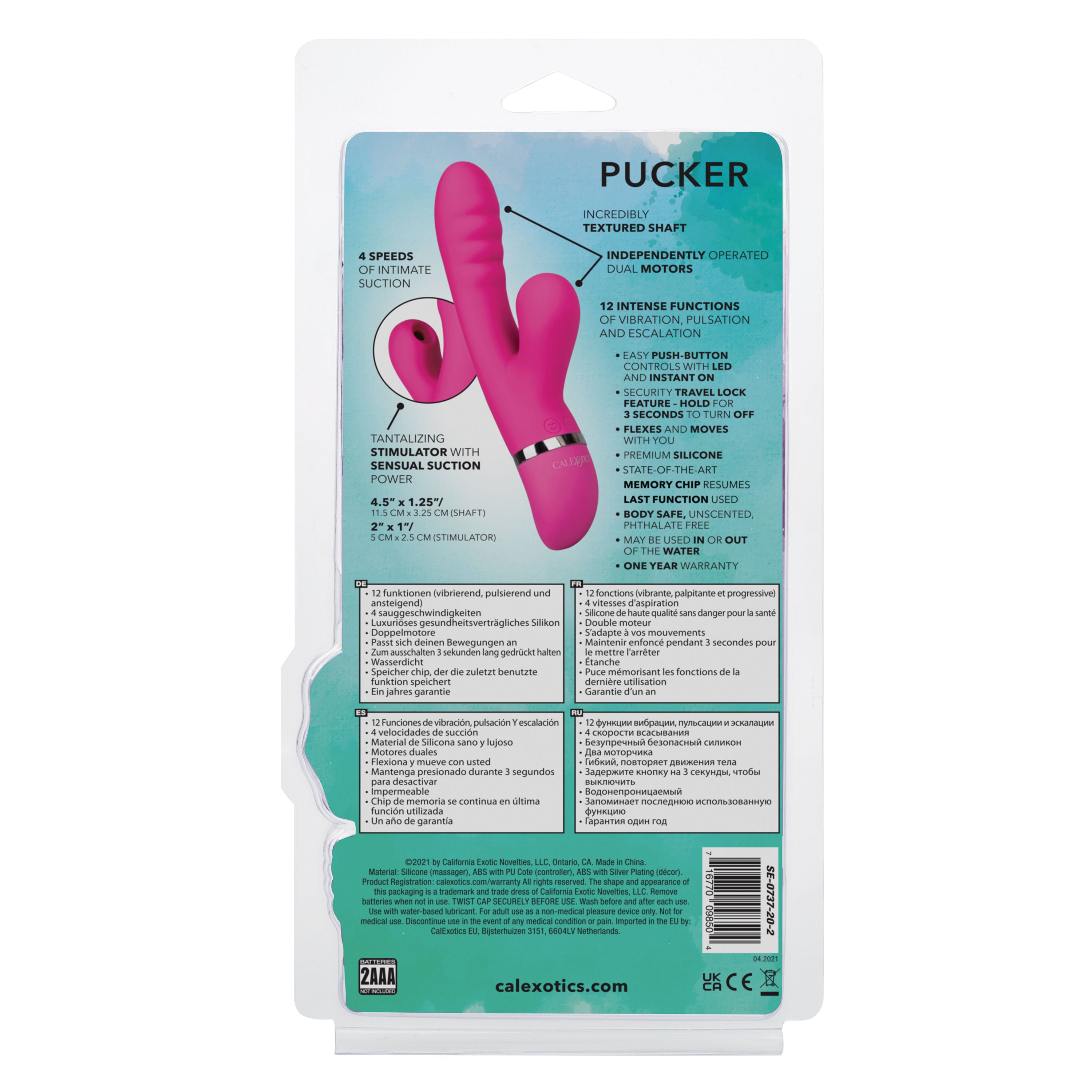 Foreplay Frenzy Pucker – Dual Motor Rabbit Vibrator with Suction > Vibrators > Ladies > Rabbit