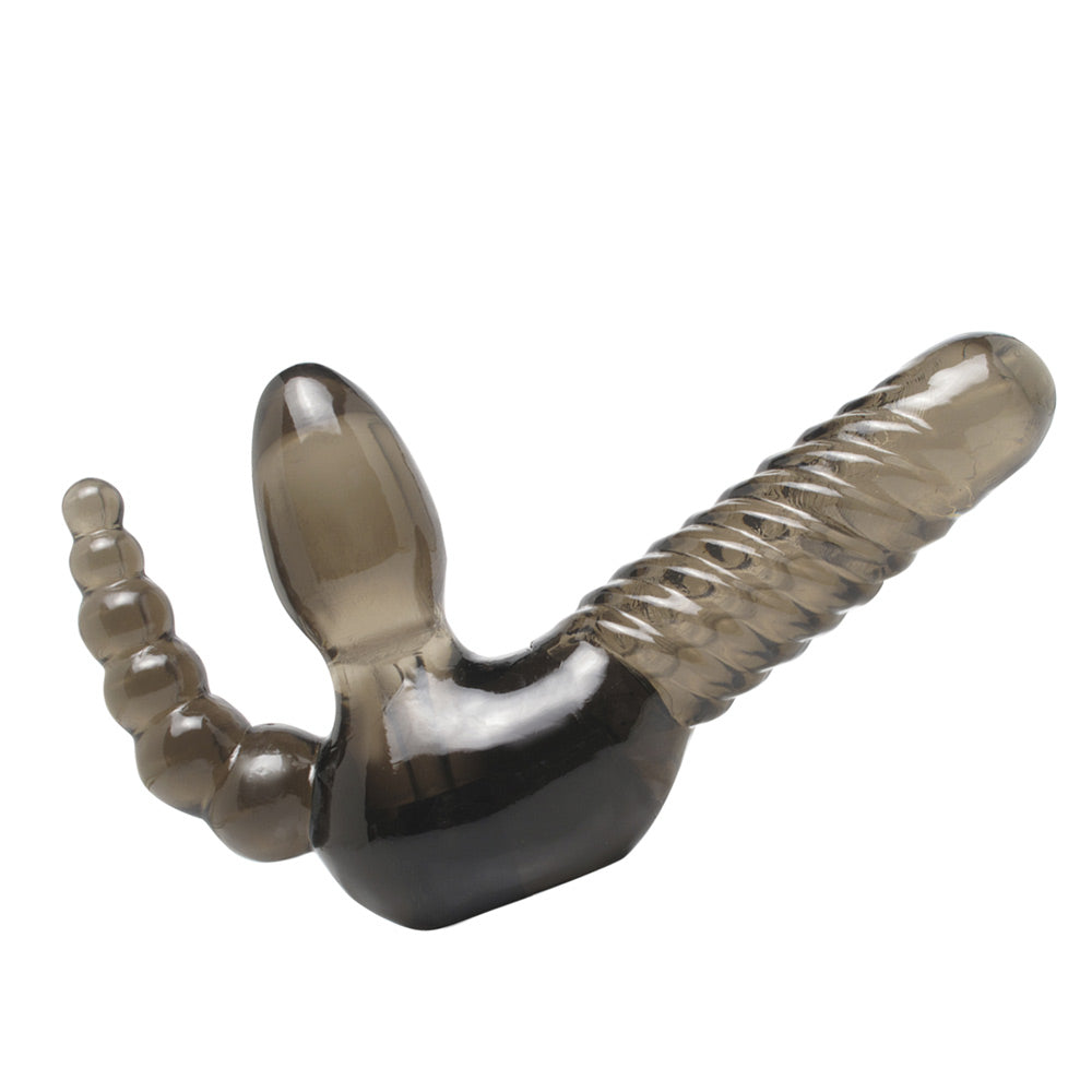 Fetish Fantasy Series Strapless Dildo Strap On With Anal Beads Black > Realistic Dildos and Vibes > Strapless Strap Ons