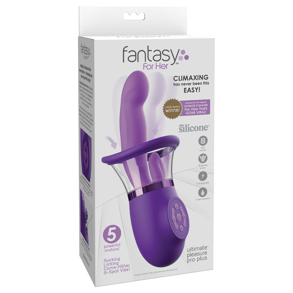 Fantasy For Her Ultimate Pleasure Pro Plus Rechargeable G-Spot Vibrator with Clitoral Licking and Flicking > Sex Toys For Ladies > Clitoral Vibrators and Stimulators