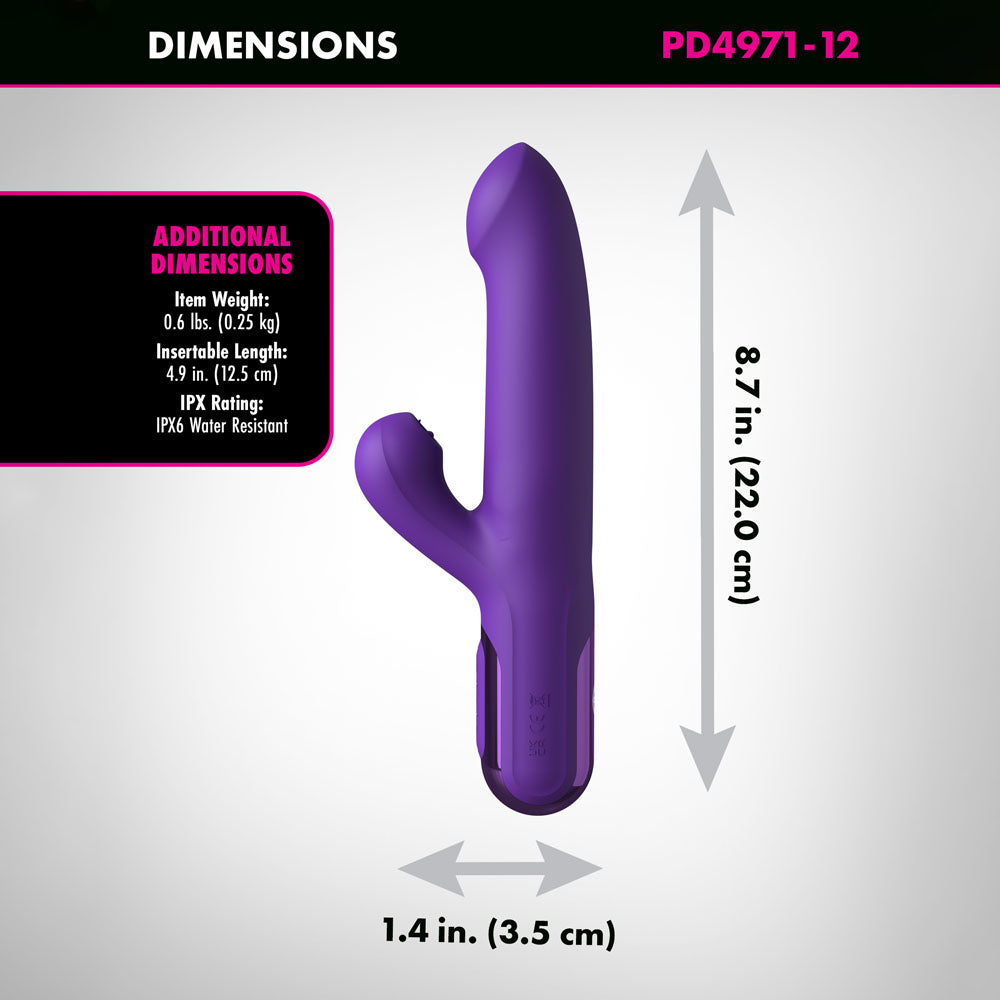 Fantasy For Her Super SoniX Thruster – 8.7 Inch USB Rechargeable Rabbit Vibrator > Vibrators > Ladies > Rabbit