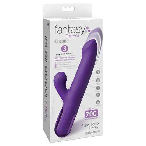 Fantasy For Her Super SoniX Thruster – 8.7 Inch USB Rechargeable Rabbit Vibrator > Vibrators > Ladies > Rabbit