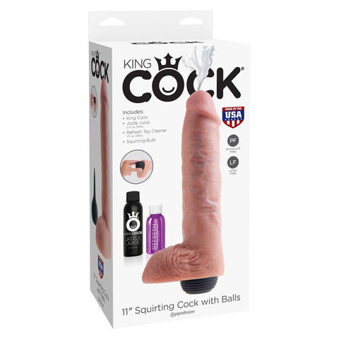 King Cock 11 Inch Squirting Cock With Balls Flesh > Realistic Dildos and Vibes > Squirting Dildos