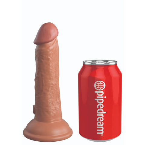 King Cock Elite 6 Inch Dual Density Vibrating Cock Flesh Brown > Realistic Dildos and Vibes > Penis Dildo