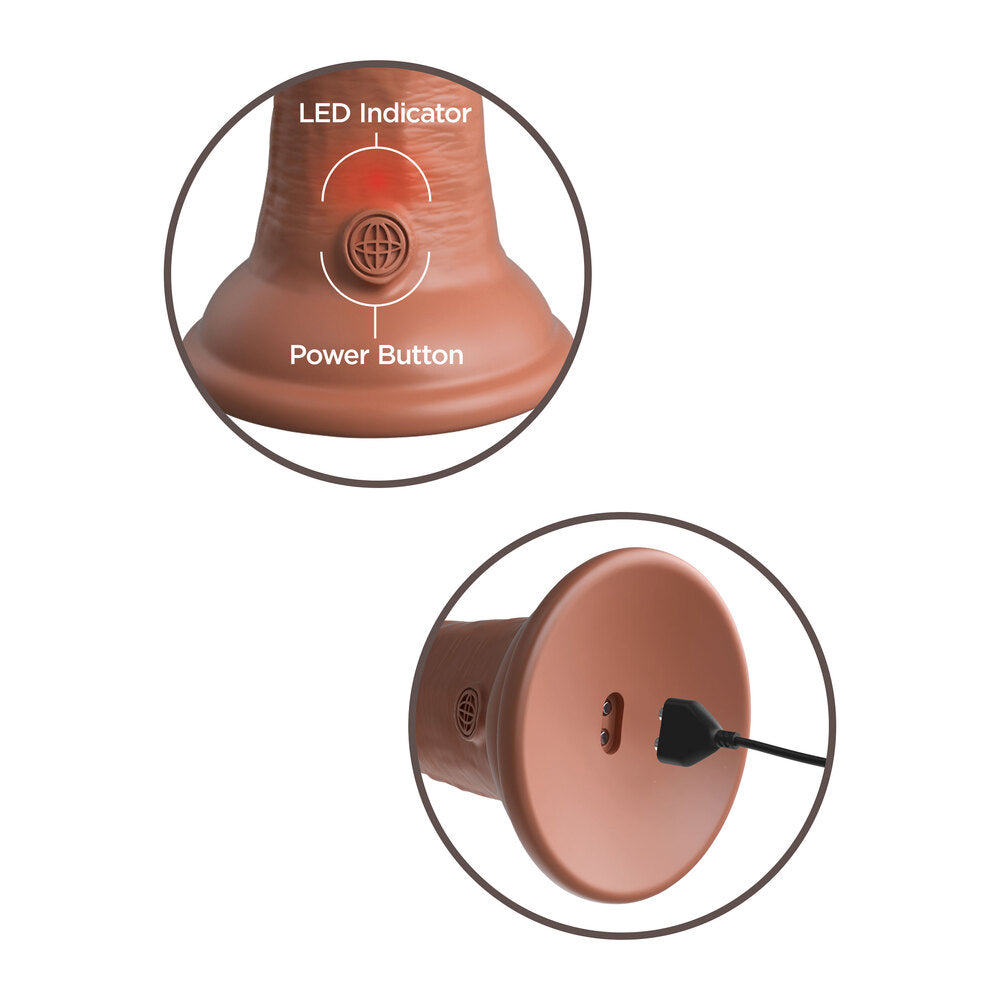 King Cock Elite 6 Inch Dual Density Vibrating Cock Flesh Brown > Realistic Dildos and Vibes > Penis Dildo