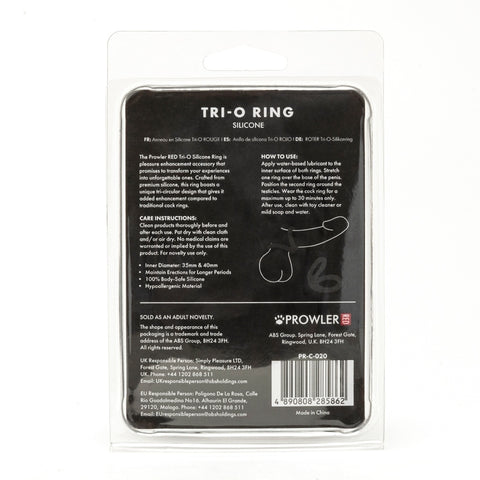 Prowler Red Tri O Silicone Cock Ring Triple Design Comfort > Sex Toys For Men > Love Rings