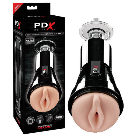 PDX Elite Cock Compressor Vibrating Stroker – Airbag Technology Male Stroker > Sex Toys For Men > Masturbators > Vibrating