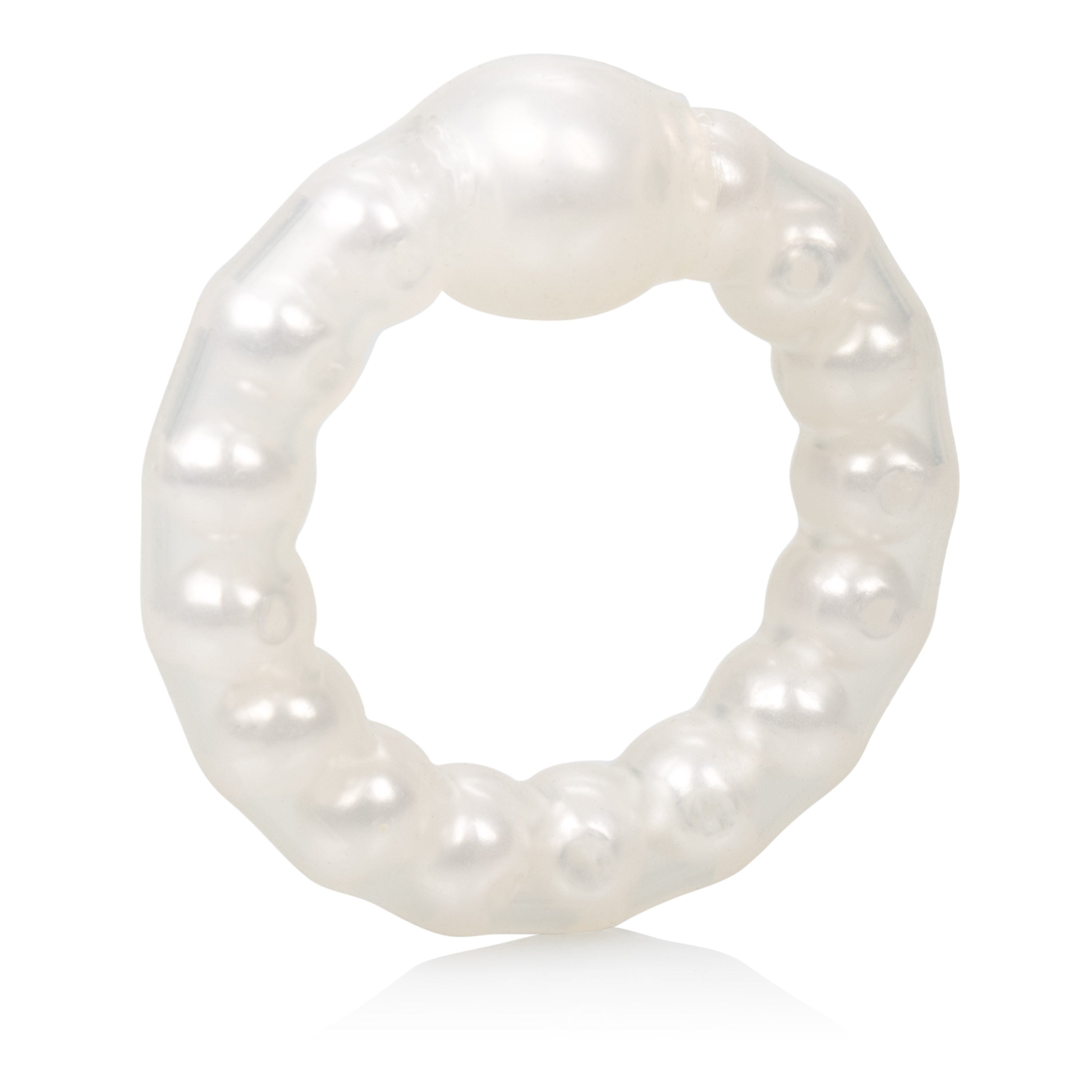 CalExotics Pearl Beaded Stretch Ring with Stimulating Beads – Prolong Ring for Men Secondary image