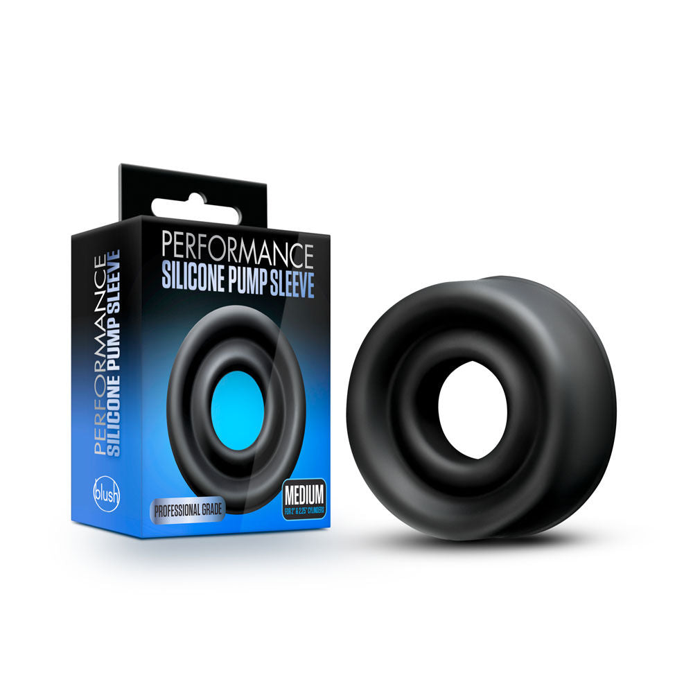 Performance Silicone Pump Sleeve Medium Black for Penis Pumps PUMPS