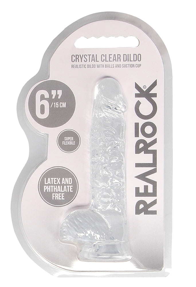 RealRock 6 Inch Transparent Crystal Clear Phthalate-Free Rubber Dildo > Dildos > Realistic Dildos