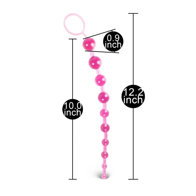 Pink Chain Of 10 Anal Beads > Anal Range > Anal Beads