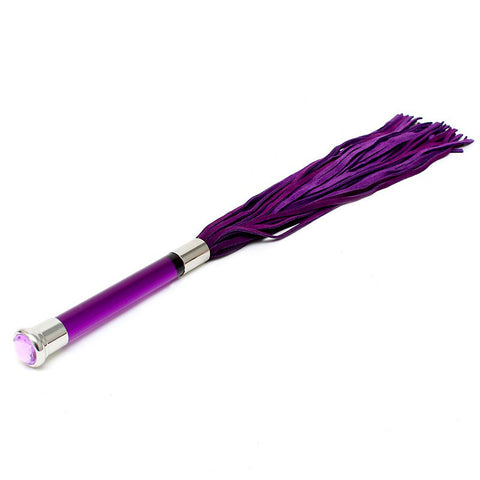 Purple Suede Flogger With Glass Handle And Crystal Elegant > Bondage Gear > Whips