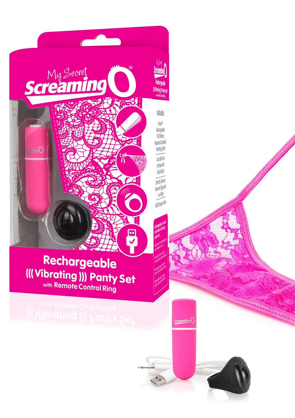 Screaming O Charged Rechargeable Remote Control Panty Vibe Silicone Vibrator > Sex Toys For Ladies > Panty Vibes