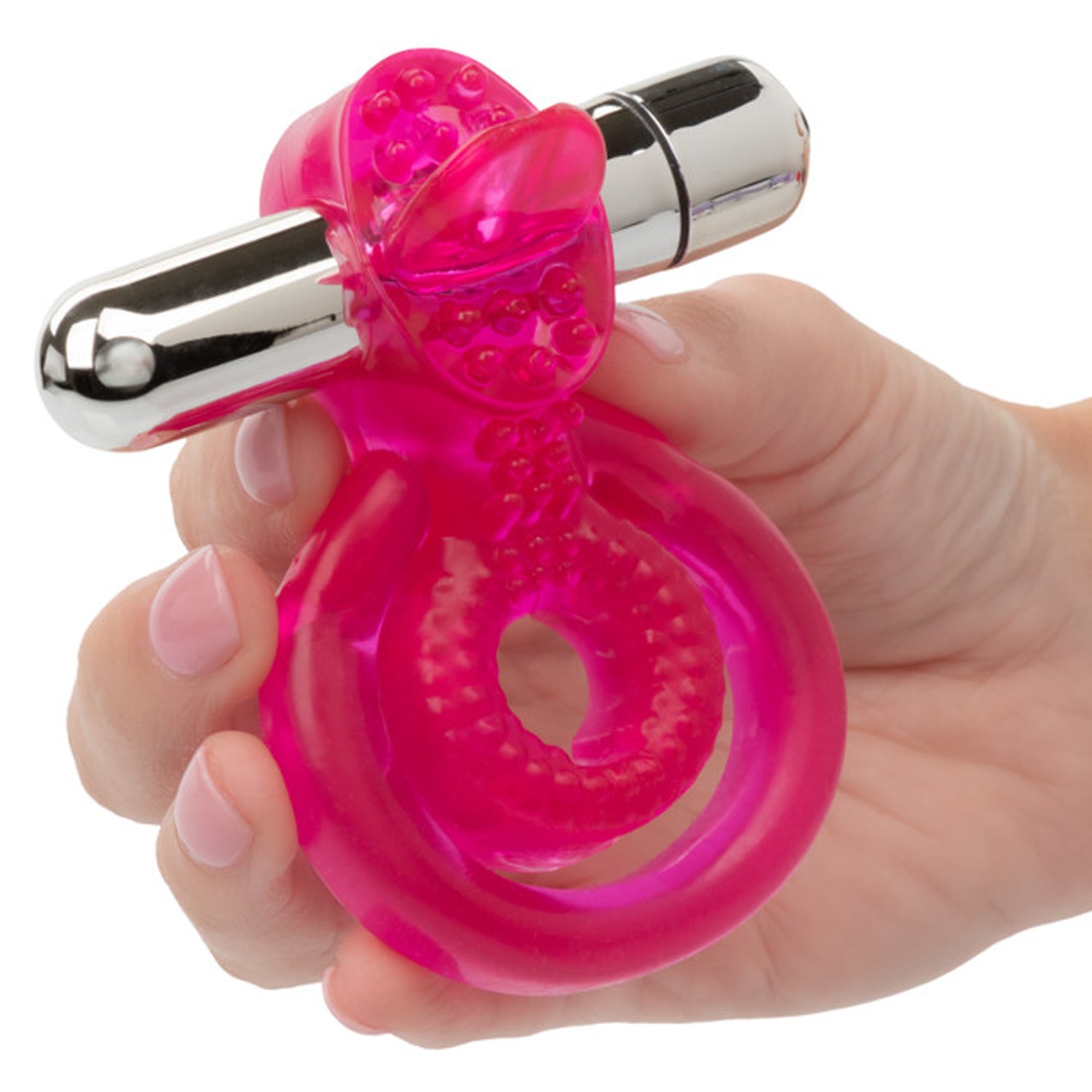 CalExotics Dual Clit Flicker Vibrator with Removable Stimulator Cockring > Cock Ring > Vibrating