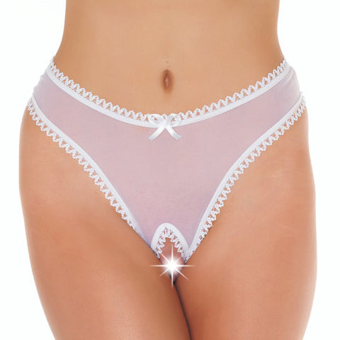 Rimba White Open Crotch G String Sexy Panties One Size Default Title > Sexy Briefs > Female