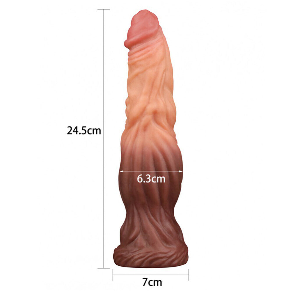 Lovetoy 9.5 Inch Dual Layered Silicone Cock Flesh Brown > Sex Toys > Other Dildos