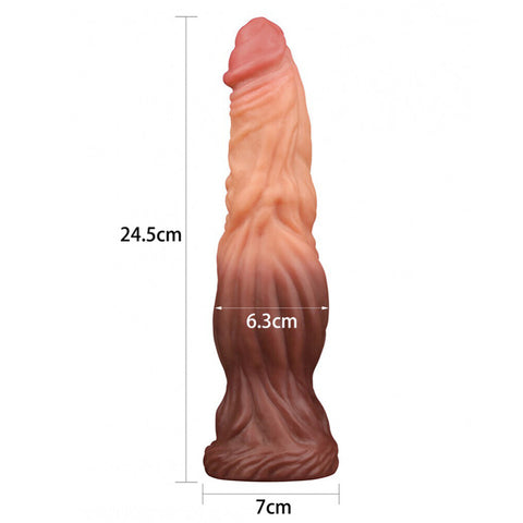 Lovetoy 9.5 Inch Dual Layered Silicone Cock Flesh Brown > Sex Toys > Other Dildos
