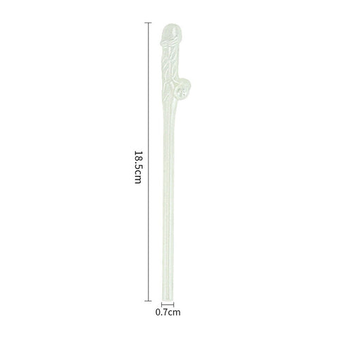 Lovetoy Pack Of 9 Willy Straws Glow In The Dark Hen And Stag Nights
