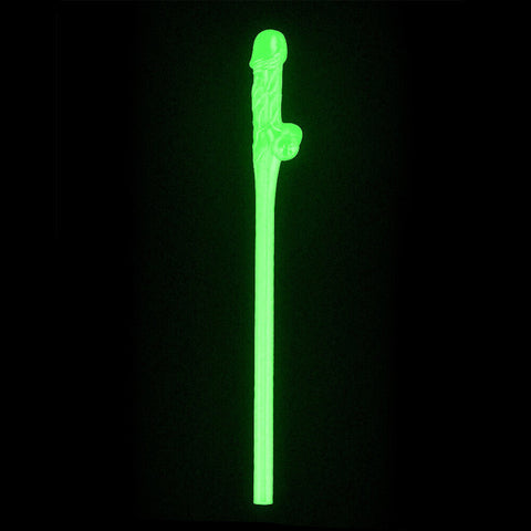 Lovetoy Pack Of 9 Willy Straws Glow In The Dark Hen And Stag Nights