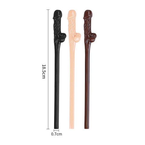 Lovetoy Pack Of 9 Willy Straws Black Brown And Pink Hen And Stag Nights