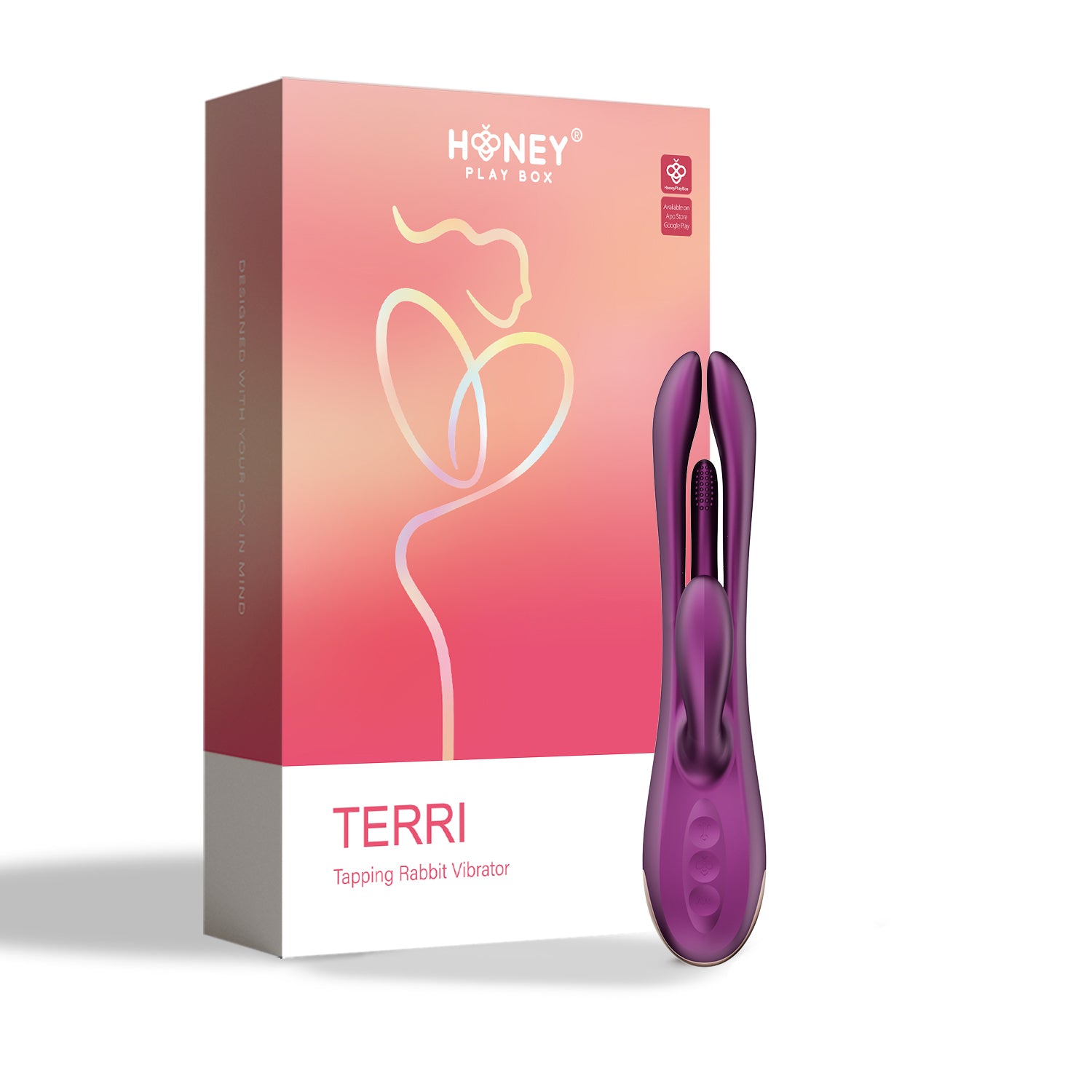 Terri 9.45 Inch App-Controlled Rabbit Vibrator Silicone Tapping > Vibrators > Ladies > Rabbit