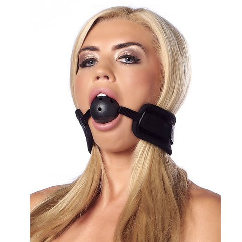 Black Padded Mouth Gag With Breathable Ball > Bondage Gear > Gags and Bits