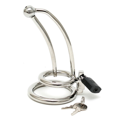 Chastity Penis Lock Curved With Urethral Tube Default Title > Bondage Gear > Cock and Ball Bondage