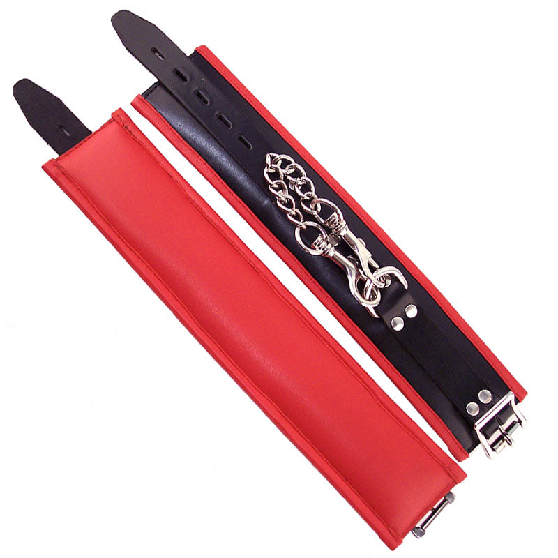 Rouge Garments Padded Leather Wrist Cuffs With Red Trim Default Title > Bondage Gear > Restraints