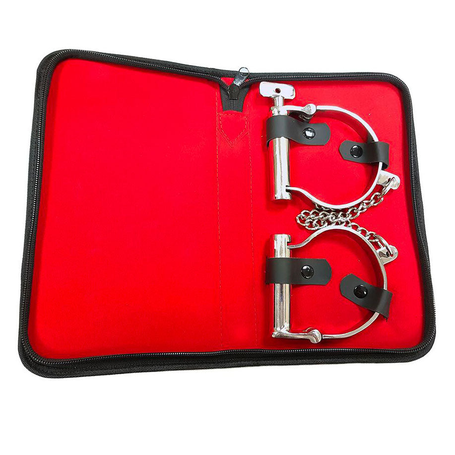 Rouge Stainless Steel Ankle Shackles With Comfort Lining > Bondage Gear > Restraints