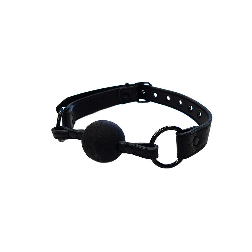 Rouge Garments Black Leather Collar And Gag Restraint
