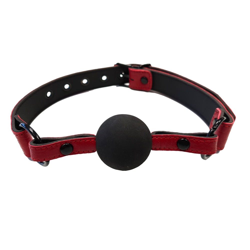 Rouge Garments Burgundy Croc Print Leather Ball Gag
