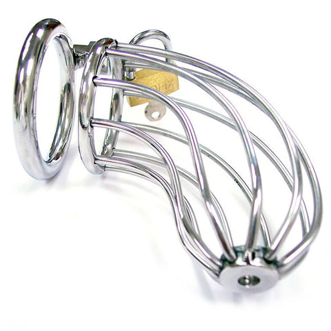 Rouge Stainless Steel Male Chastity Cage With Padlock Default Title > Bondage Gear > Male Chastity