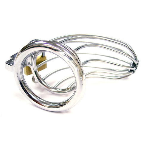 Rouge Stainless Steel Male Chastity Cage With Padlock > Bondage Gear > Male Chastity