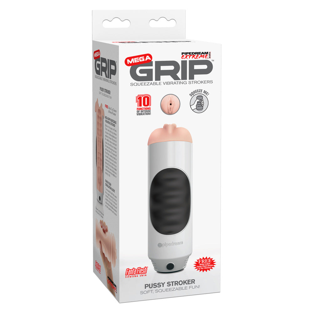 Pipedream Extreme Mega Grip Squeezable Pussy Stroker Masturbator Strokers - Manual