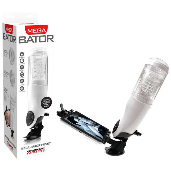 Pipedream Extreme Toyz Mega-bator Pussy - Rechargeable Size 8 Inches White Strokers - Manual