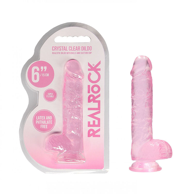 RealRock 6 Inch Crystal Clear Suction Cup Dildo – Phthalate-Free Skin-Safe Rubber Default Title > Dildos > Realistic Dildos