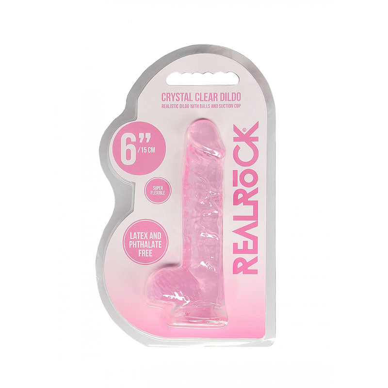 RealRock 6 Inch Crystal Clear Suction Cup Dildo – Phthalate-Free Skin-Safe Rubber > Dildos > Realistic Dildos