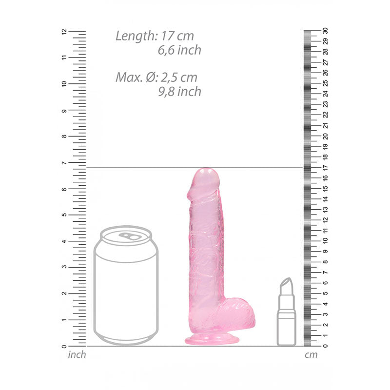 RealRock 6 Inch Crystal Clear Suction Cup Dildo – Phthalate-Free Skin-Safe Rubber > Dildos > Realistic Dildos