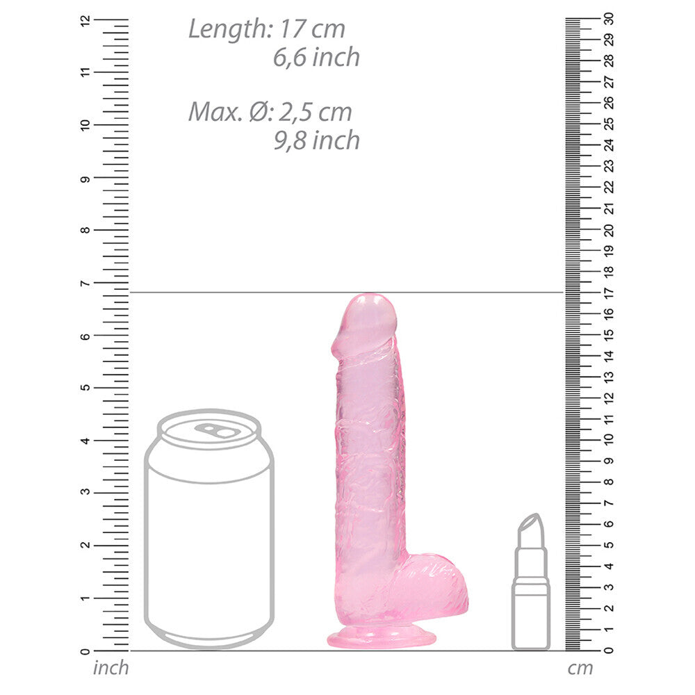 RealRock 6 Inch Crystal Clear Suction Cup Dildo – Phthalate-Free Skin-Safe Rubber > Dildos > Realistic Dildos