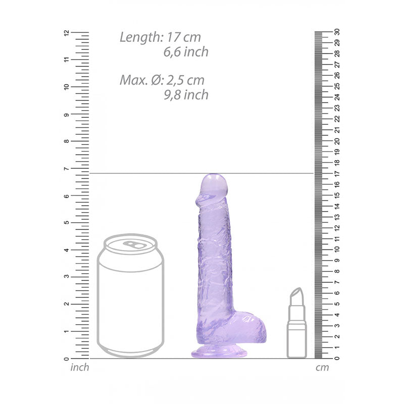 REALROCK 6'' Realistic Dildo With Balls - 15.2 cm Dong, Purple DONGS