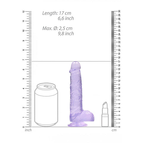 REALROCK 6'' Realistic Dildo With Balls - 15.2 cm Dong, Purple DONGS