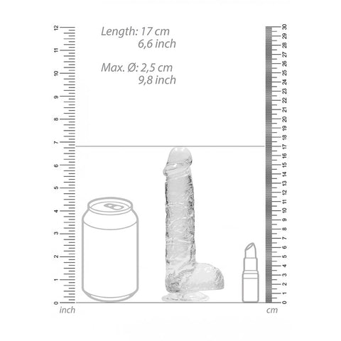 REALROCK 6'' Realistic Dildo With Balls - 15.2 cm Dong Crystal Clear DONGS