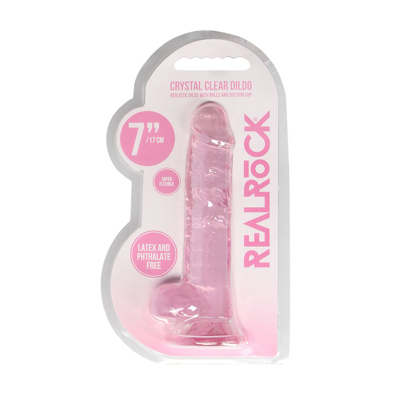 REALROCK Crystal Clear 7 Inch Realistic Silicone Dildo with Suction Cup Base > Dildos > Realistic Dildos