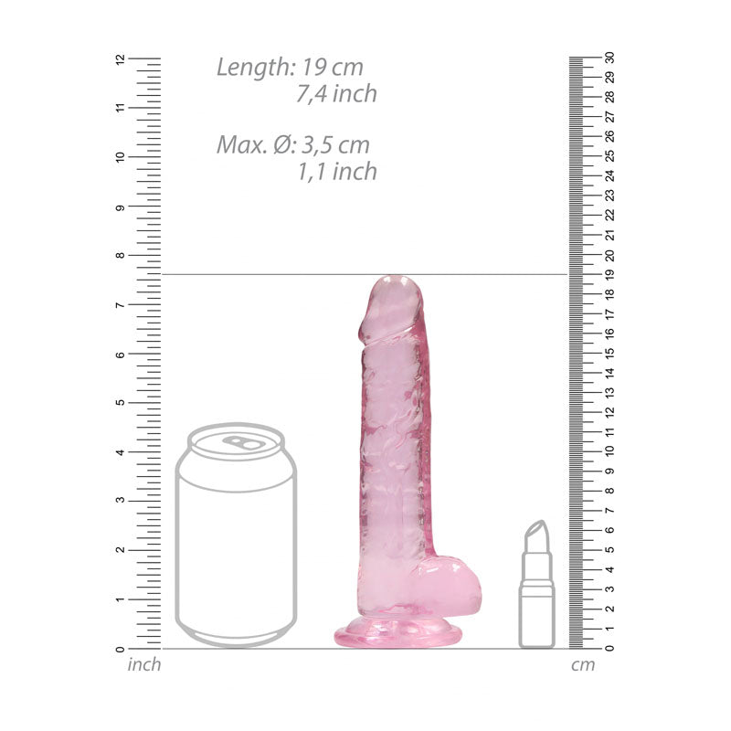 REALROCK Crystal Clear 7 Inch Realistic Silicone Dildo with Suction Cup Base > Dildos > Realistic Dildos