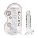 RealRock Crystal Clear 7 Inch Phthalate-Free TPE Realistic Dildo with Balls > Dildos > Realistic Dildos