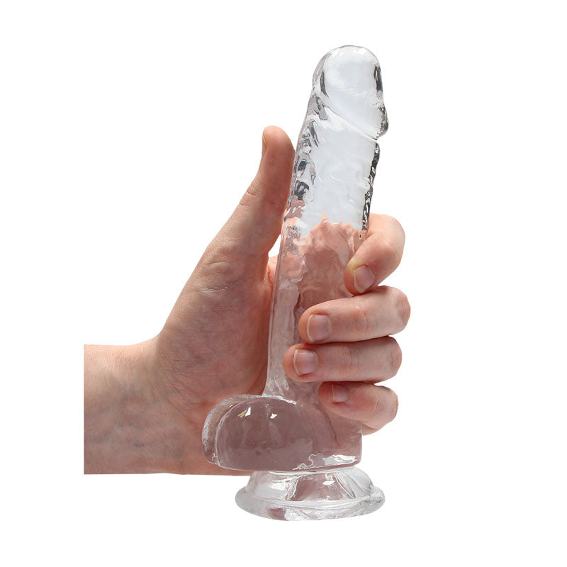 RealRock Crystal Clear 7 Inch Phthalate-Free TPE Realistic Dildo with Balls > Dildos > Realistic Dildos
