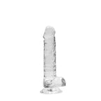 RealRock Crystal Clear 7 Inch Phthalate-Free TPE Realistic Dildo with Balls > Dildos > Realistic Dildos