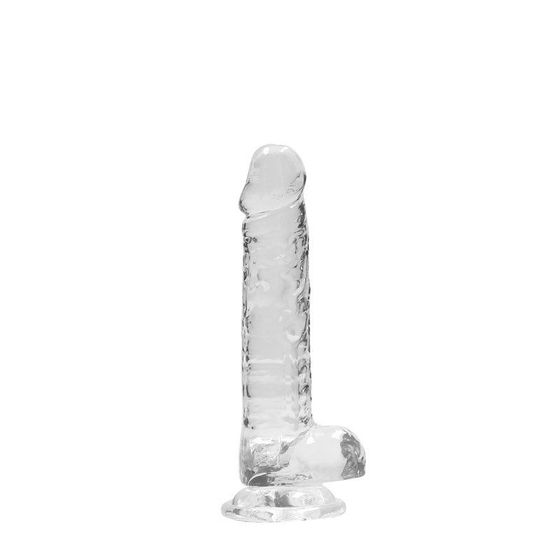 RealRock Crystal Clear 7 Inch Phthalate-Free TPE Realistic Dildo with Balls > Dildos > Realistic Dildos