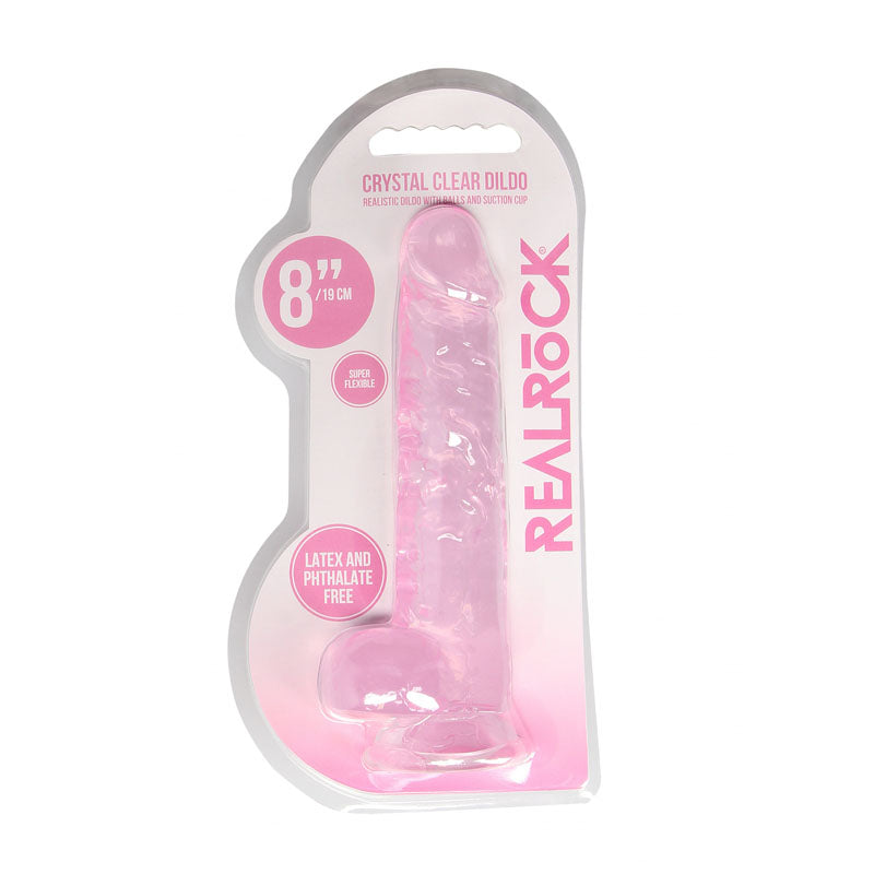 Realrock Crystal Clear 8 Inch Body-Safe Phthalate-Free Realistic Dildo with Balls > Dildos > Realistic Dildos