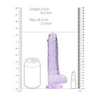 Realrock Crystal Clear 8 Inch Realistic Dildo with Balls – Body-Safe Phthalate-Free TPE > Dildos > Realistic Dildos
